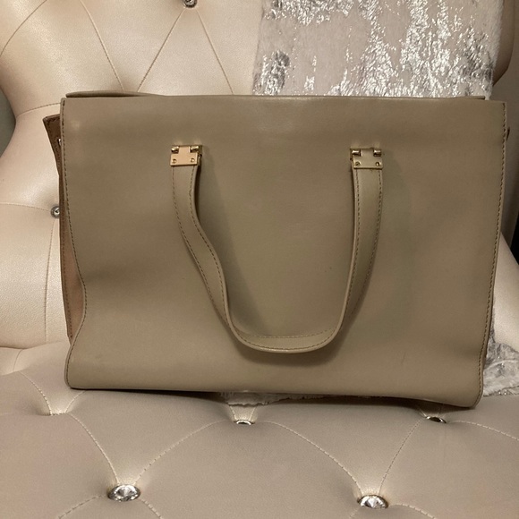 Kate Spade Parker Street Aisley Leather Suede Large Warm Putty Handbag Crossbody - Picture 4 of 16